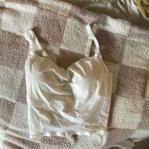 Balance athletica/vitality white longline sports bra - built in padding size M